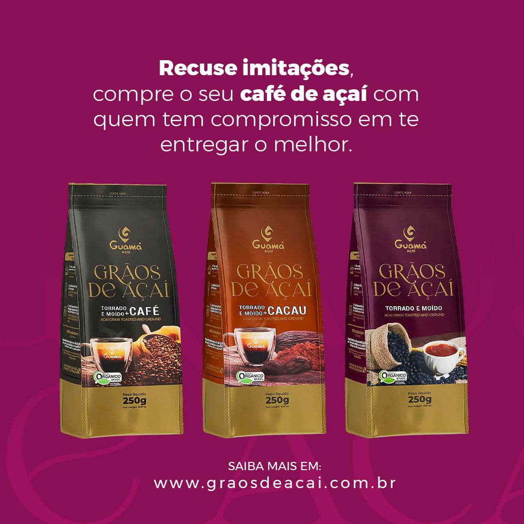 Grãos de açaí torrado e moído com café 250g Guamá Polpas