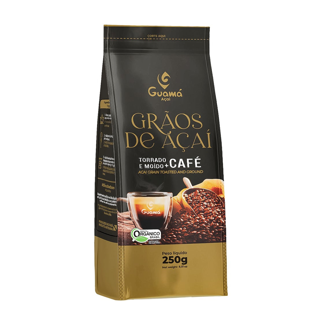 Grãos de açaí torrado e moído com café 250g Guamá Polpas