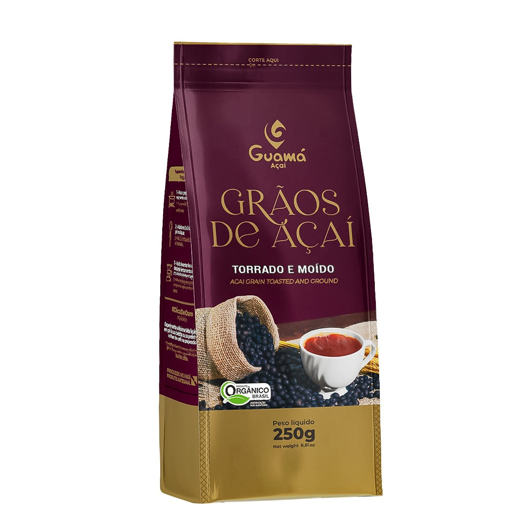 Grãos de açaí torrado e moído 250g Guamá Polpas