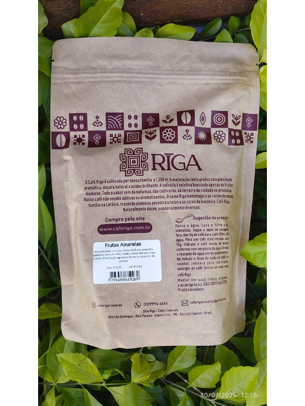 Café Rīga Frutas Amarelas embalagem-250g-po