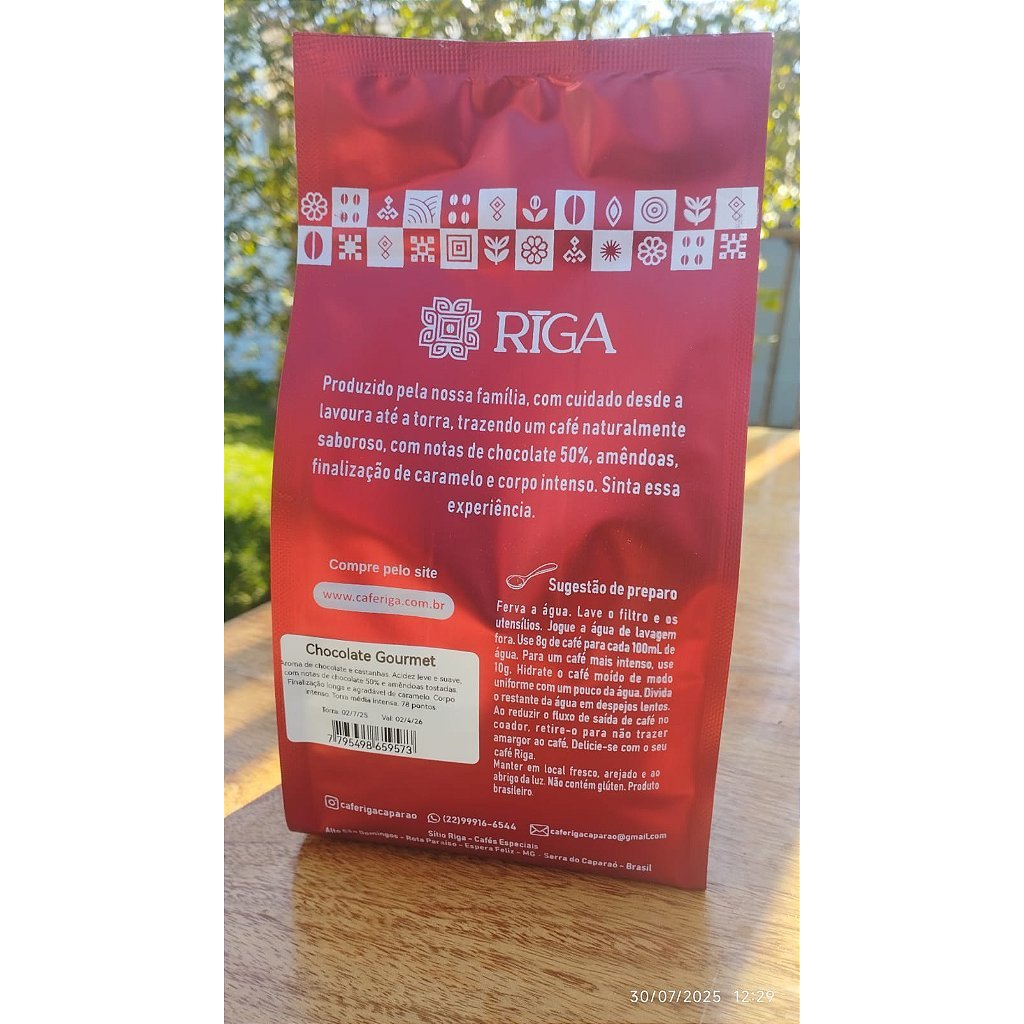 Café Riga Gourmet em grãos 100g  Região do Caparaó