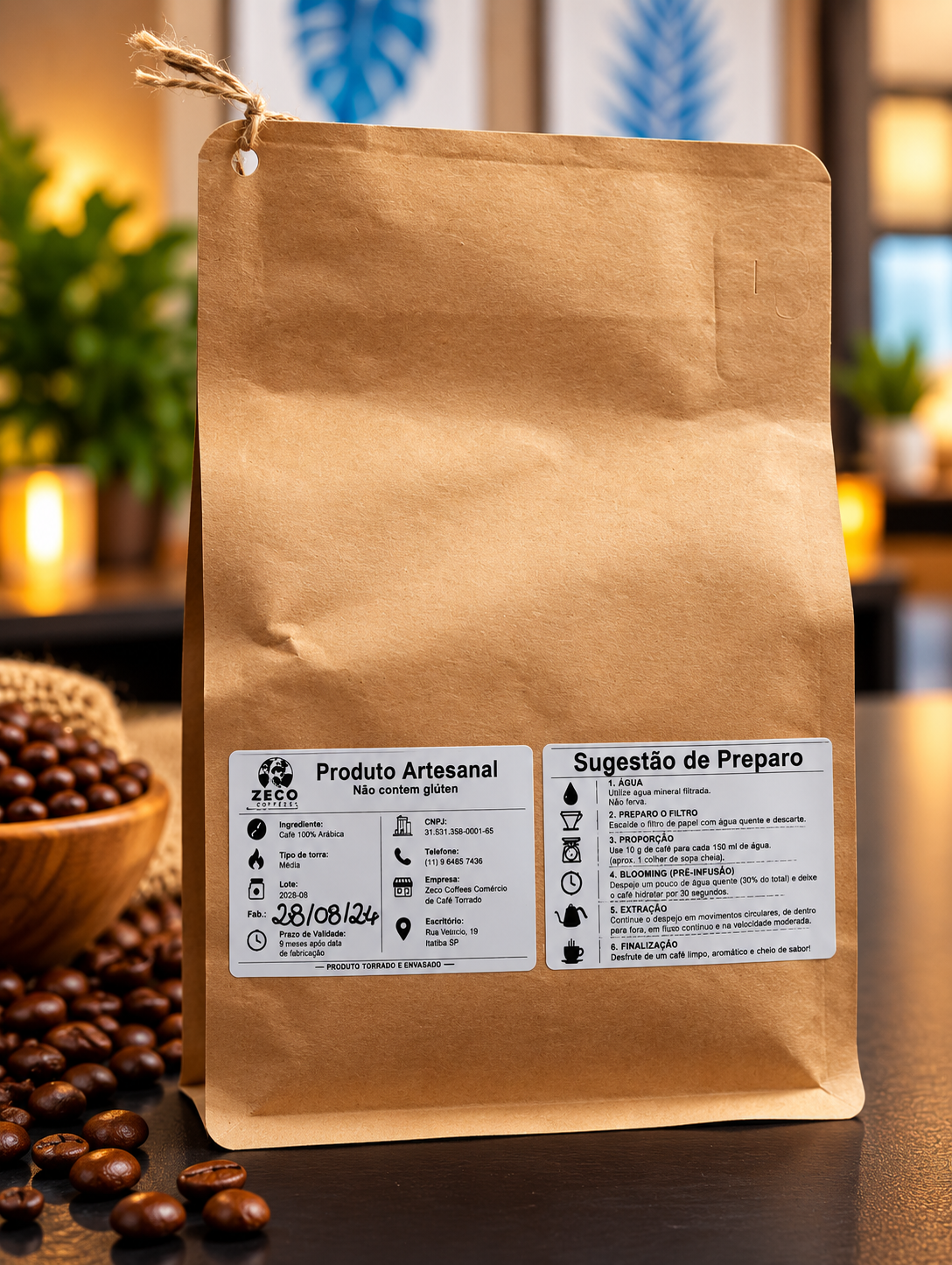 Café Artesanal Zéco Coffees Chocolate Grãos 250g