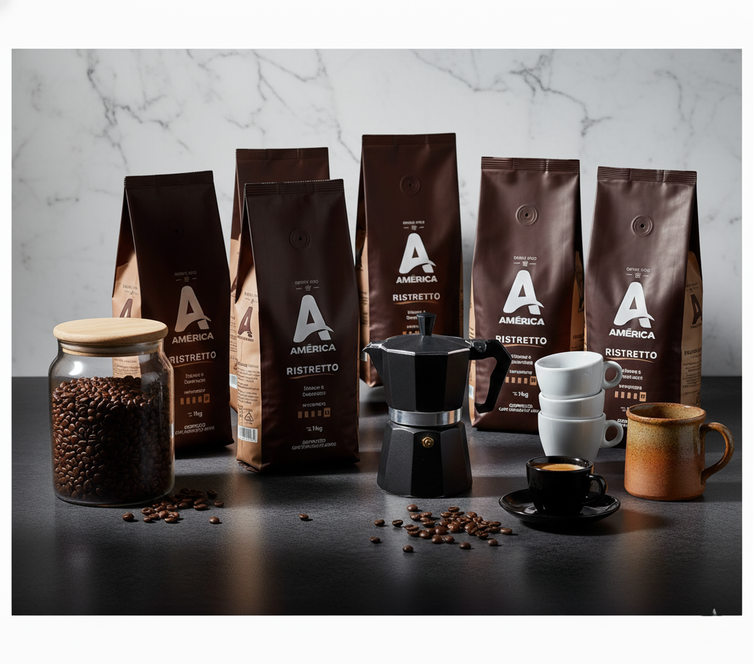 Kit 5kg Café Torrado Em Grãos América Ristretto